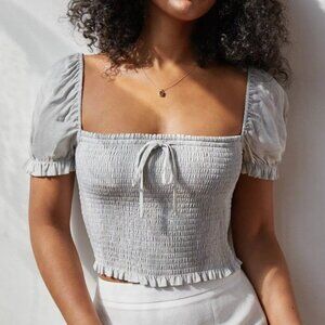 WILFRED | Aritzia Smocked Blouse Crop Top | Sz. XS